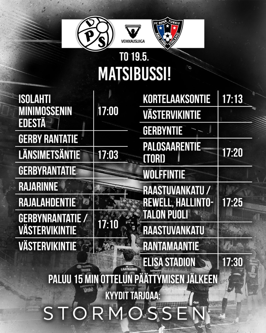 MATSIBUSSI VPS- FC INTER OTTELUUN